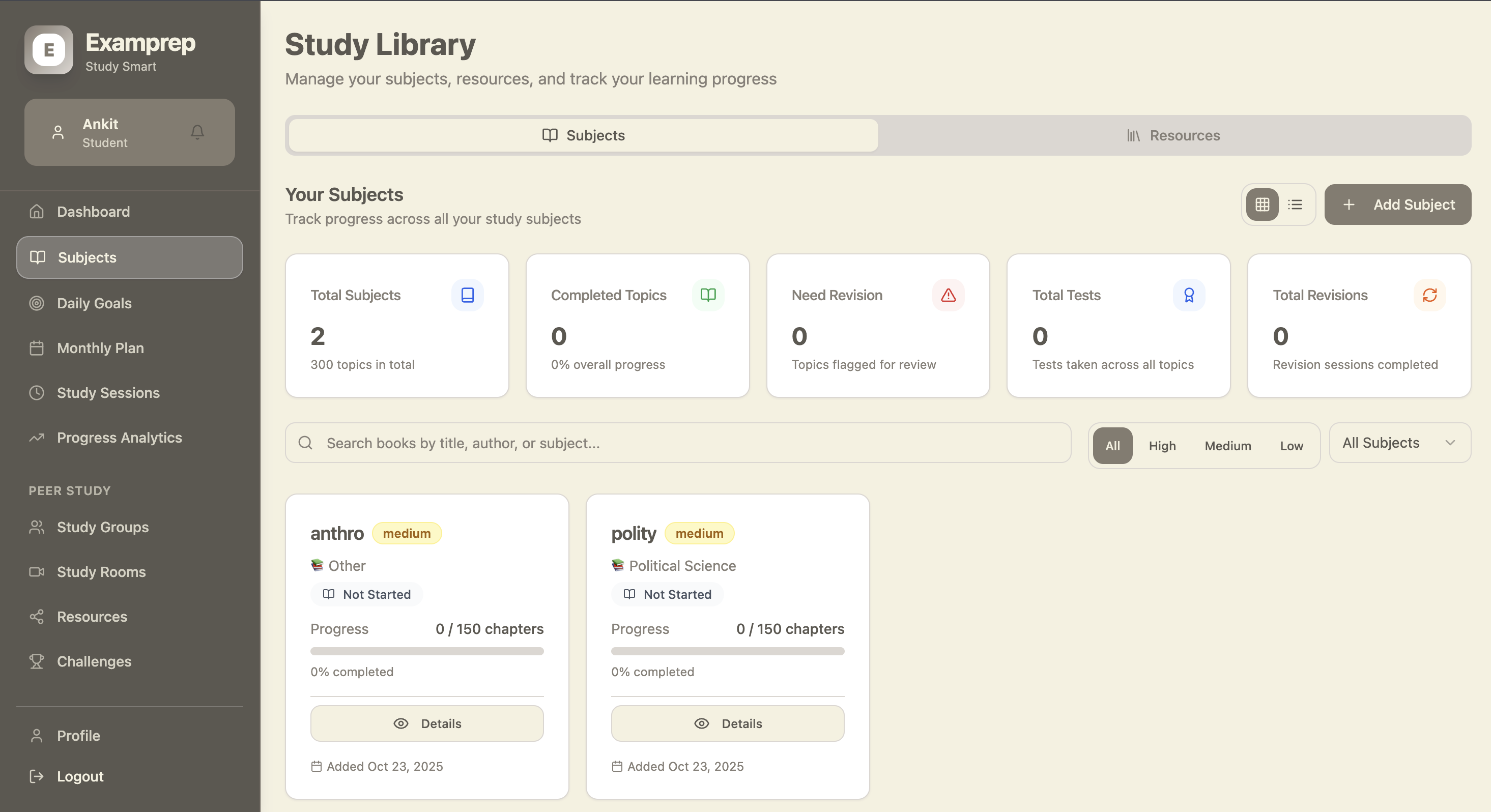 Exam Study Planner - Features